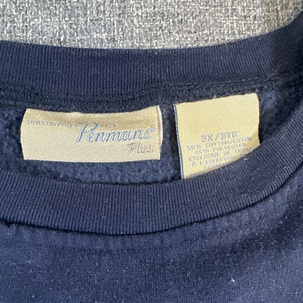 Vintage Penmans Plus Bird Embroidered Crewneck Sweatshirt Womens 3X Blue - Picture 3 of 7